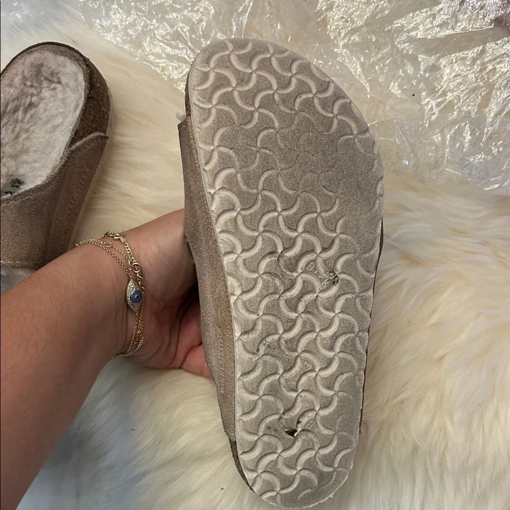 Birkenstock Women's Soft Blush Fuzzy Slippers